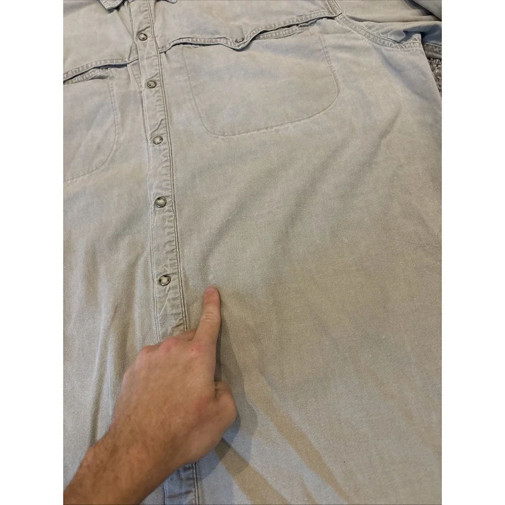Vintage Robert Comstock The North Face Khaki Denim Shirt Men's Size XL